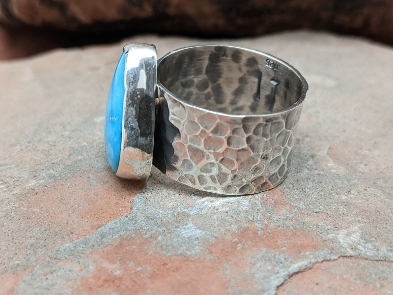 Blue Ridge Turquoise  Cigar Band Ring