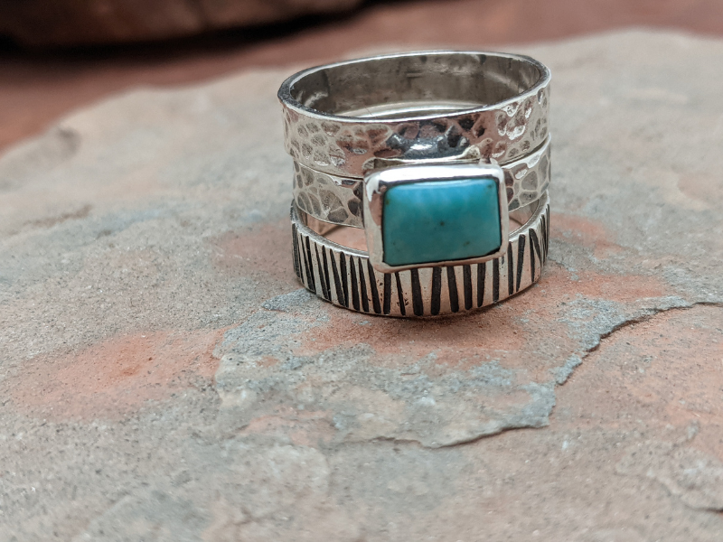 Kingman Turquoise Stacker Ring
