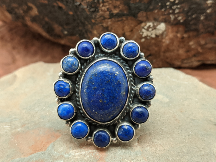 Wholesale Lapis Lazuli Cluster Ring
