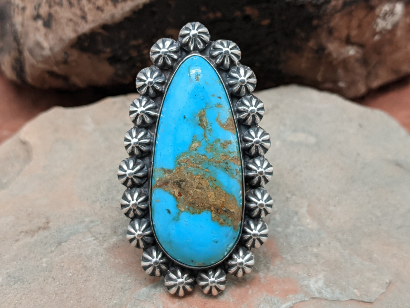 Wholesale Kingman Turquoise Berry Cluster Ring