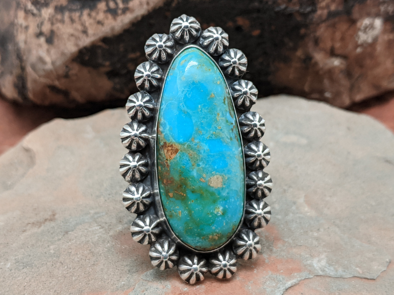 Wholesale Kingman Turquoise Berry Cluster Ring