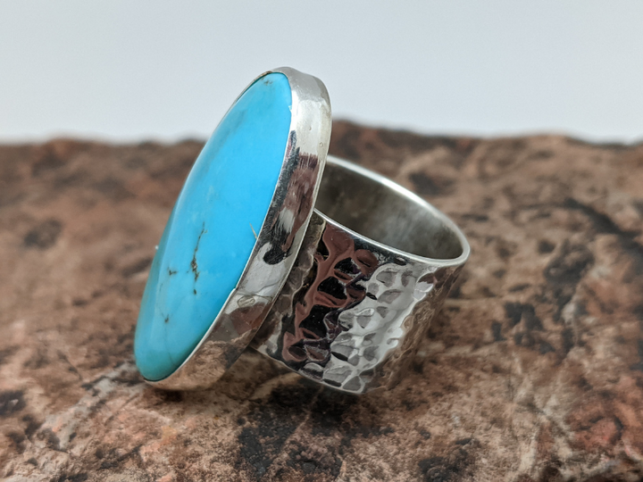 Kingman Turquoise  Cigar Band Ring