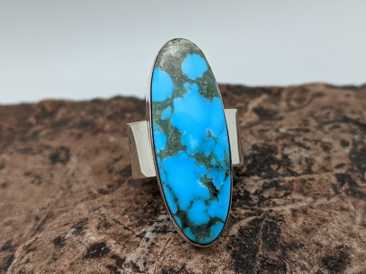Wholesale Kingman High Blue Turquoise Cigar Band Ring
