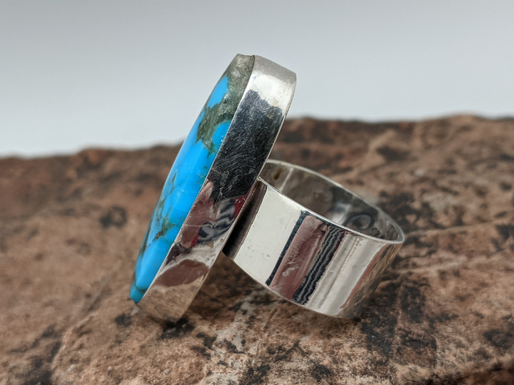 Wholesale Kingman High Blue Turquoise Cigar Band Ring